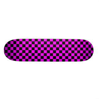 Pink & Black Chequerboard Skateboard