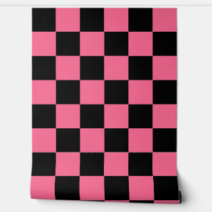 Pink Black Chequered Check Wall Decor