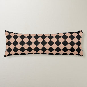 Pink Black Chequered Diamond Pattern  Body Cushion
