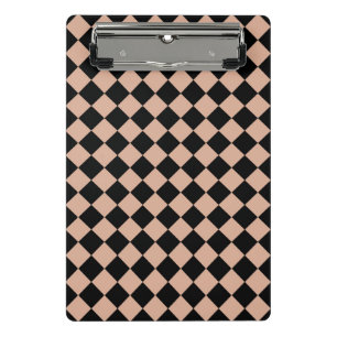 Pink Black Chequered Diamond Pattern  Mini Clipboard