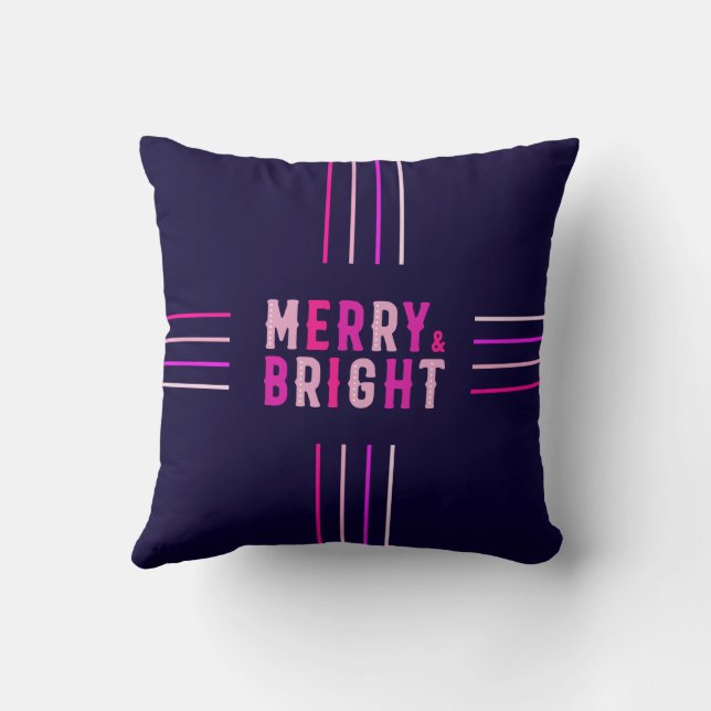 Pink Black Christmas Holiday Party  Cushion (Back)