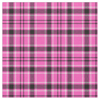 Pink & Black Christmas Plaid Fabric