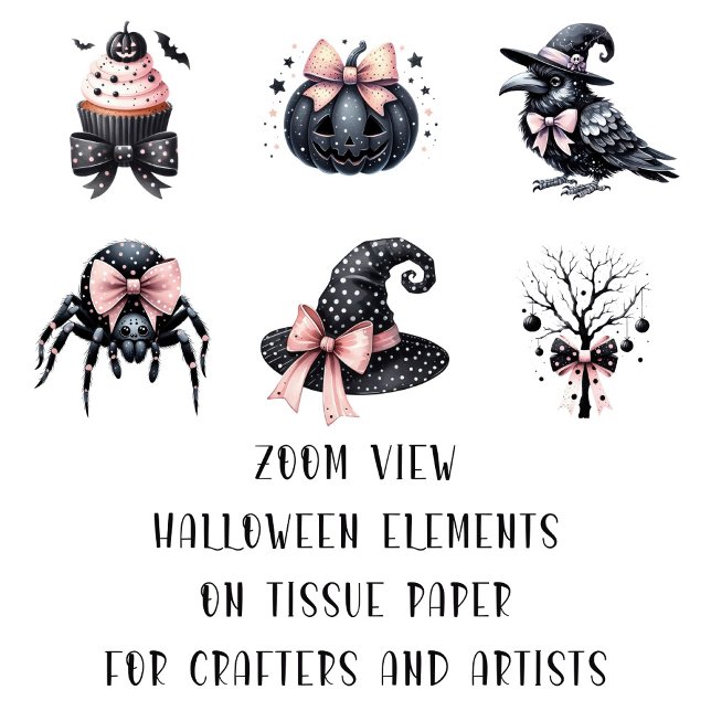 Pink Black Coquette Halloween Images Arts Crafts Tissue Paper (Creator Uploaded)