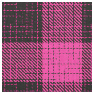 Pink Black Crosshatch Buffalo Check Fabric