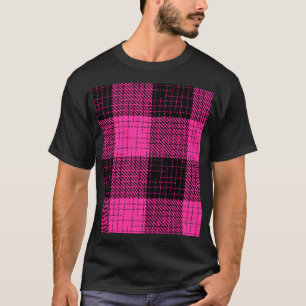 Pink Black Crosshatch Buffalo Check T-Shirt
