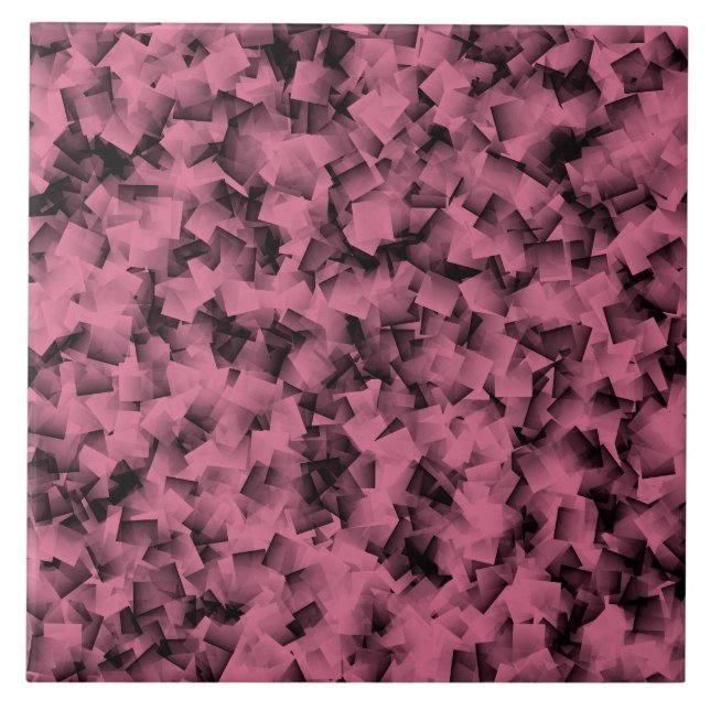 Pink Black Cubism Pattern Ceramic Tile (Front)