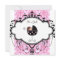 Pink Black Damask Baby Girl Shower Invitations