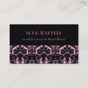 Pink&Black Damask Business Card