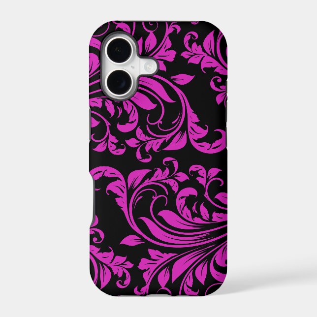 Pink & Black Damask Patterns iPhone 5 (Back)