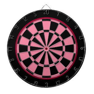 Pink Black Design With Black & Thin Maroon Border Dartboard