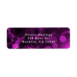 Pink & Black Dots Modern Chic Party Invitation Return Address Label