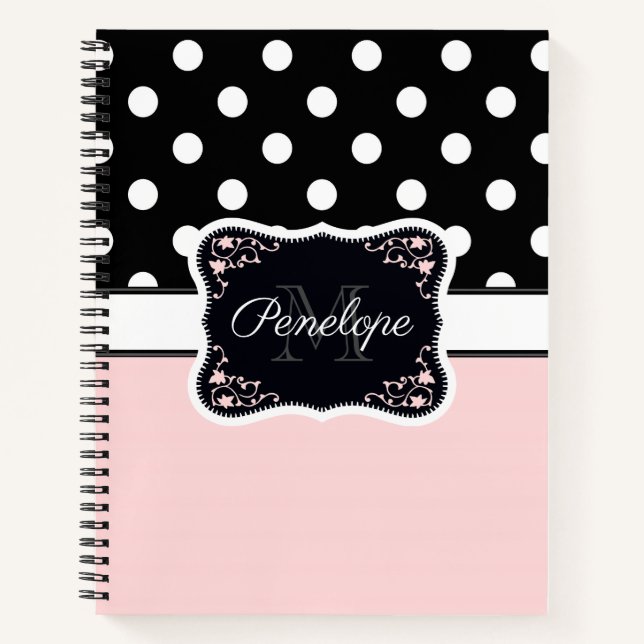 Pink & Black Dots Notebook (Front)