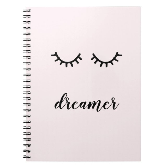 Pink Black Eyelashes Notebook (Front)