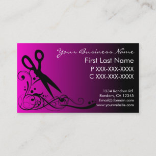 Pink black fade hair cutting business cards