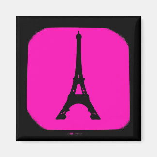 Pink black fashion Paris Eiffel Tower magnet