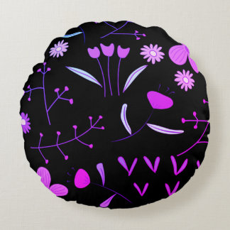  Pink & Black Floral Print Throw Pillow