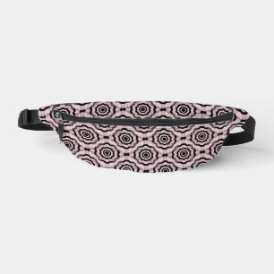Pink Black Flower Seamless Pattern Bum Bags