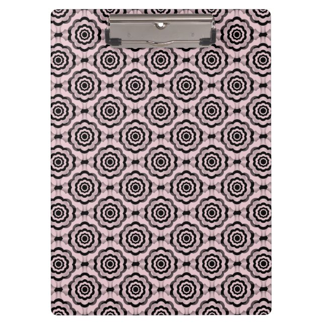 Pink Black Flower Seamless Pattern Clipboard (Front)
