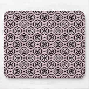 Pink Black Flower Seamless Pattern Mouse Pad