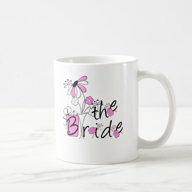 Pink/Black Flowers The Bride Coffee Mug (Right)