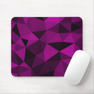 Pink black geometric mesh pattern mouse pad