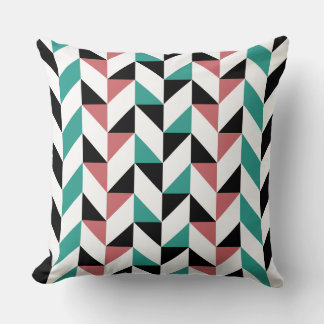 Pink Black Geometry Graphic Cushion