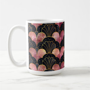 PINK BLACK GOLD ART DECO PATTERNS COFFEE MUG