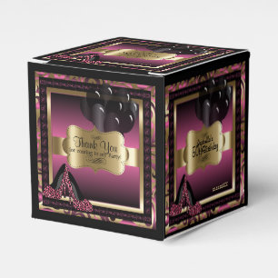 Pink, Black & Gold Metallic - 00th Birthday Favour Box