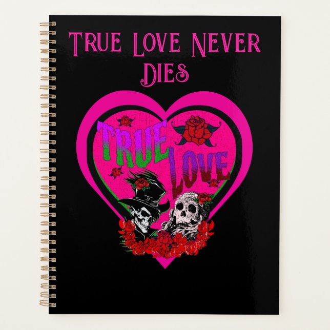 Pink & Black Gothic Lovers True Love Custom Planner (Front)