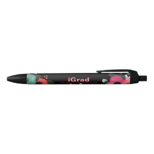 Pink & Black Graduation Party Custom Favour  Black Ink Pen