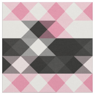 pink black gray white geometric fabric