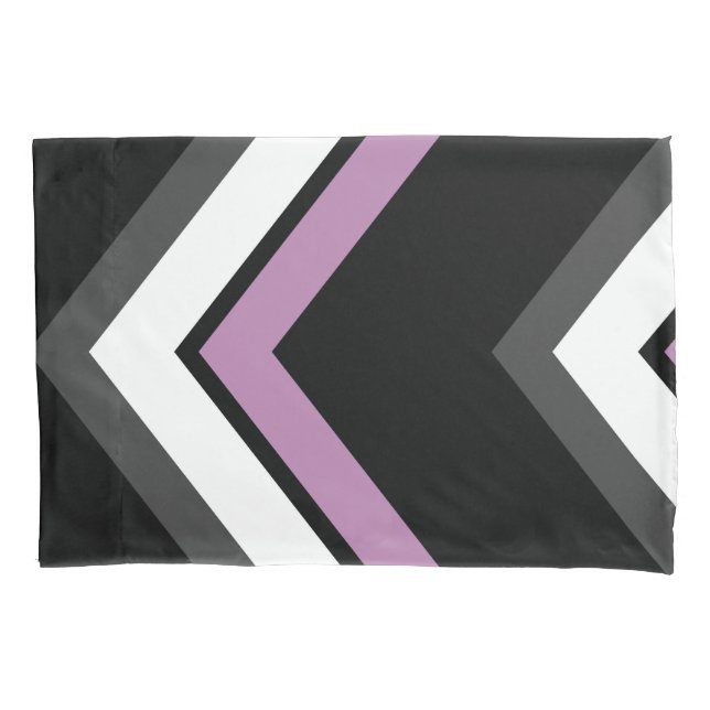 Pink, black, grey and white Chevron Pillowcase (Front)