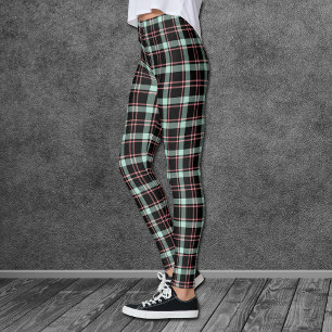 Pink Black Grey Madras Plaid Leggings