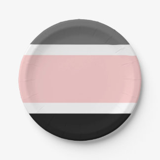 pink black grey paper plate