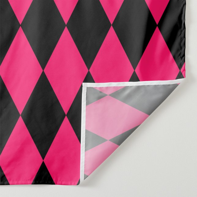 Pink Black Harlequin Diamonds Checkers Design  Fabric (Creator Uploaded)