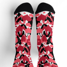 pink black hearts socks