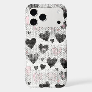 Pink Black Hearts Sparkle