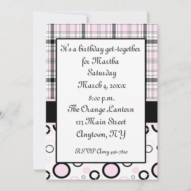 Pink Black Invitation (Front)