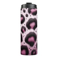 Pink & Black Leopard Fur Animal Print Spots