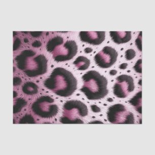 Pink & Black Leopard Fur Animal Print Spots Tissue Paper