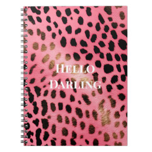 Pink Black Leopard Print Abstract Notebook