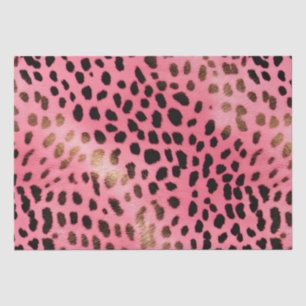 Pink Black Leopard Print Abstract Tissue Paper