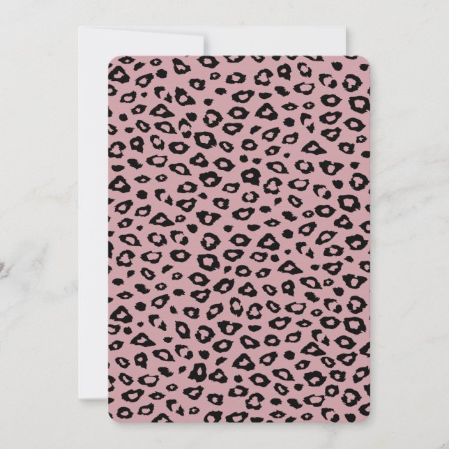 Pink Black Leopard Print Baby Shower Invitation (Front)