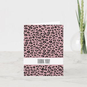 Pink Black Leopard Print Print Thank You
