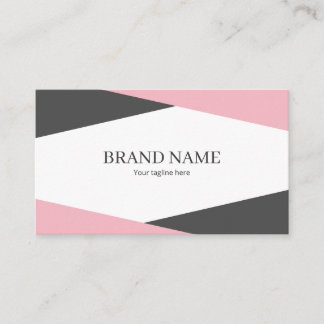 Pink Black Line Frame Minimal Elegant Beauty Business Card