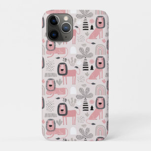 Pink Black Lions Boho Rainbows iPhone 11 Pro Case