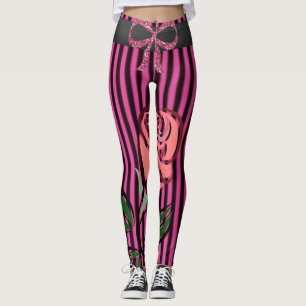 pink black long leggings
