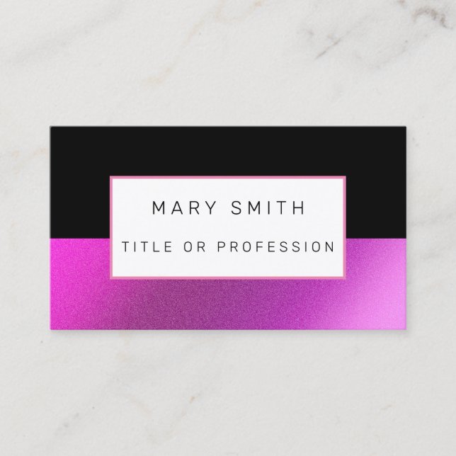 Pink Black Luxury Business Card (Front)