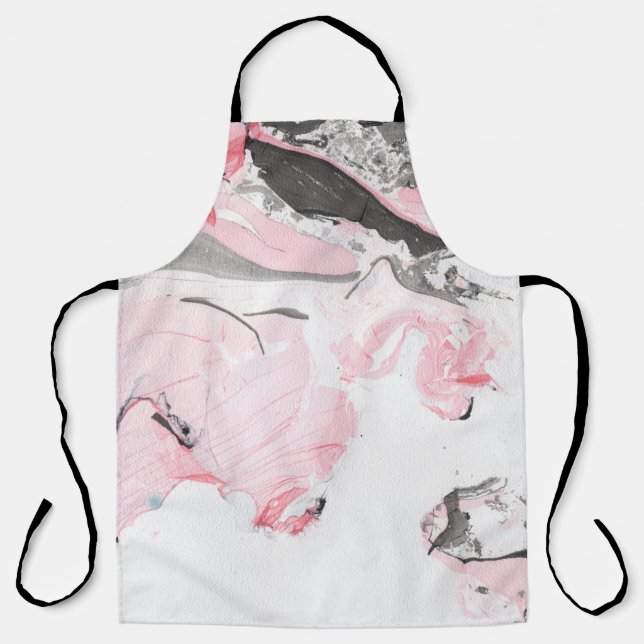Pink Black Marble: Hand Drawn Apron (Front)