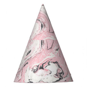 Pink Black Marble: Hand Drawn Party Hat